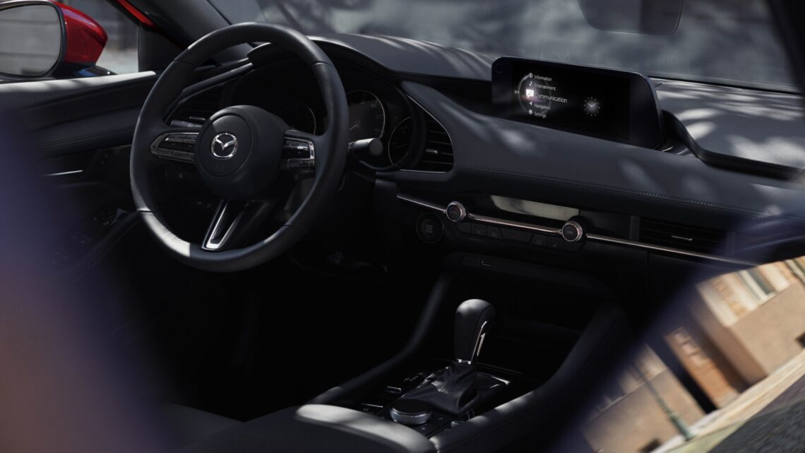 2026 Mazda3 Sedan interior steering wheel and dashboard