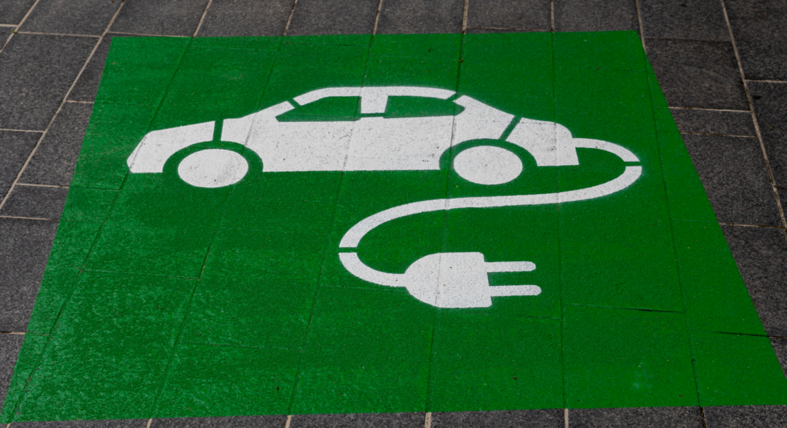 EV charging chalk art