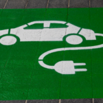 EV charging chalk art