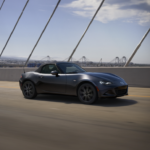 2026 Mazda MX-5 Miata driving on bridge